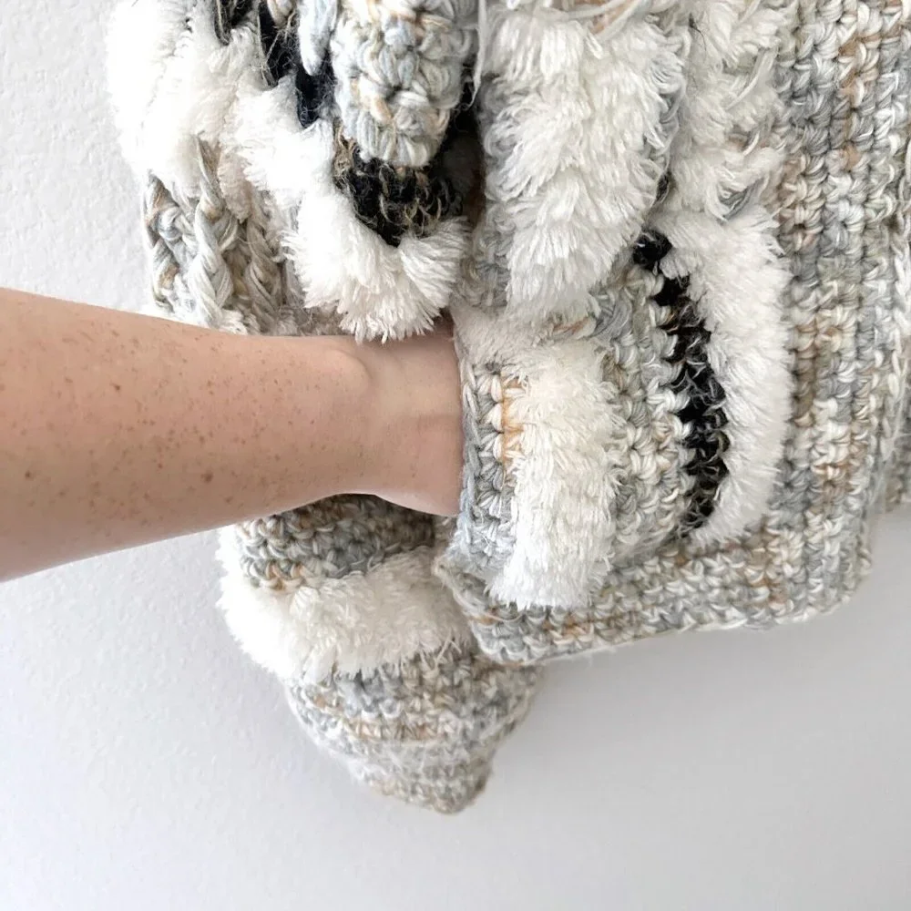 Vintage Le Sweater Chunky Knit Zipper Front Cardigan Size Medium - Picture 4 of 7